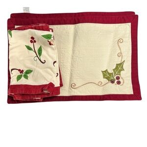 Set of 2 Christmas placemats and napkins
